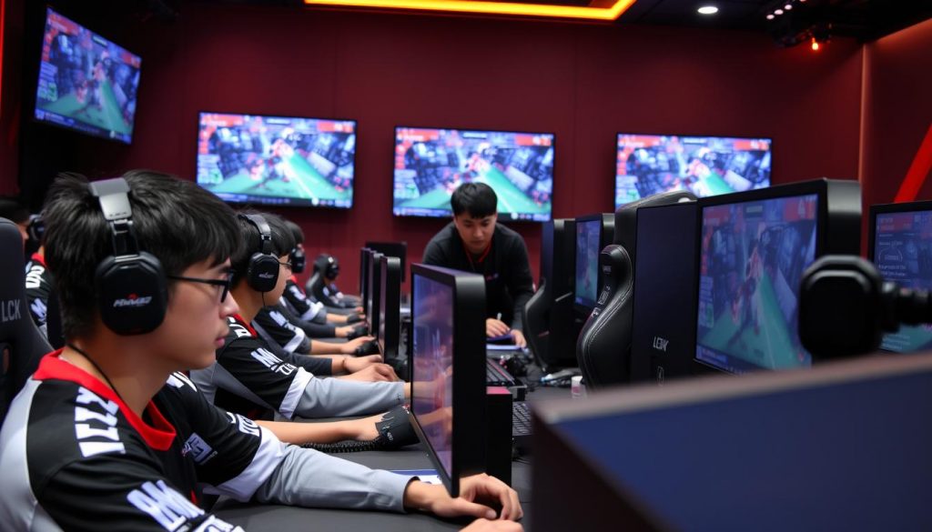 Команда Hanwha Life Esports во время матча киберспорт League of Legends 2025