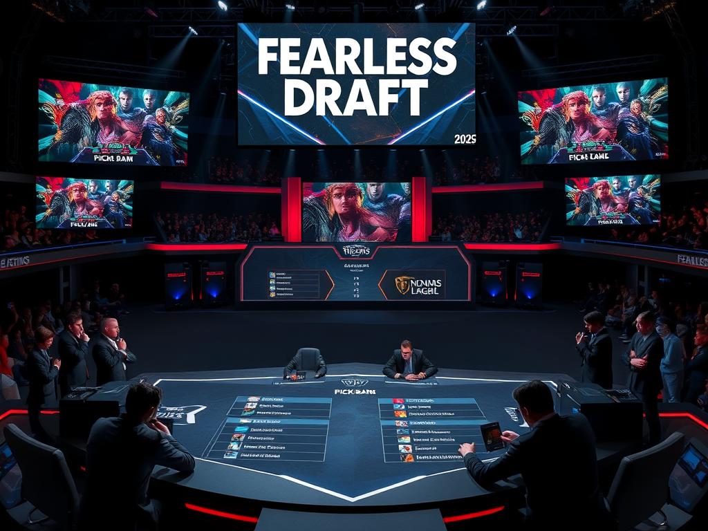 Процесс драфта на турнире киберспорт League of Legends 2025