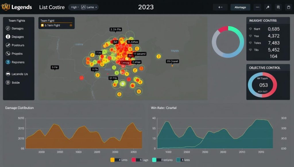Статистика командных боев в киберспорт League of Legends 2025